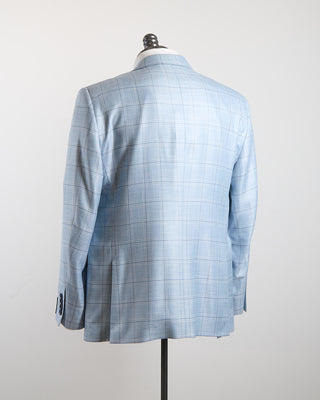 Coppley 100% Bamboo Ice Blue Check Sport Jacket Light Blue 1373