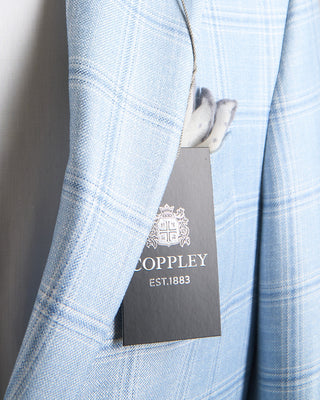 Coppley 100% Bamboo Ice Blue Check Sport Jacket Light Blue 1376