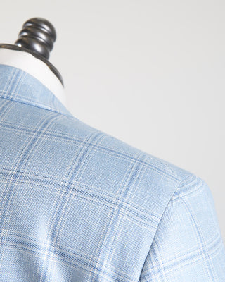 Coppley 100% Bamboo Ice Blue Check Sport Jacket Light Blue 1377