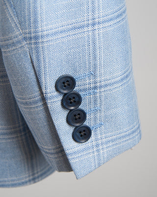 Coppley 100% Bamboo Ice Blue Check Sport Jacket Light Blue 1378