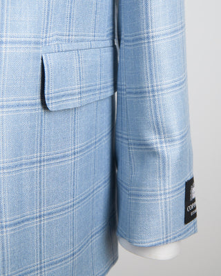 Coppley 100% Bamboo Ice Blue Check Sport Jacket Light Blue 1379