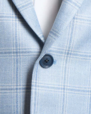 Coppley 100% Bamboo Ice Blue Check Sport Jacket Light Blue 1380