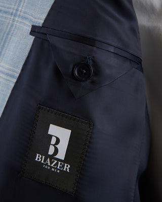 Coppley 100% Bamboo Ice Blue Check Sport Jacket Light Blue 1381