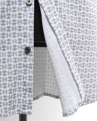 Desoto White Patterned Stacks Print Jersey Shirt