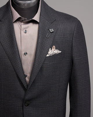 Lardini Tonal Check Iconic Fit Soft Stretch Sport Jacket Navy / Blue / Grey 1 5044