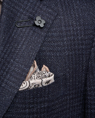 Lardini Navy Fine Tweed Glencheck Iconic Fit Soft Sport Jacket Navy / Blue / Grey 4 5027