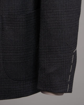 Lardini Tonal Check Iconic Fit Soft Stretch Sport Jacket Navy / Blue / Grey 4 5041