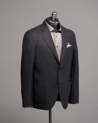 Lardini Tonal Check Iconic Fit Soft Stretch Sport Jacket Navy / Blue / Grey 5040