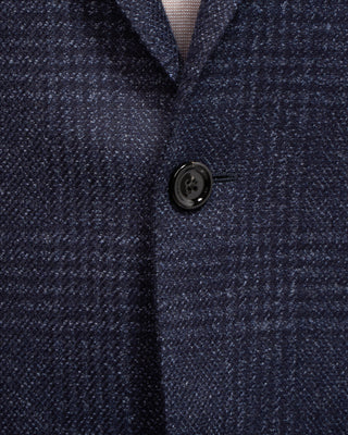 Lardini Navy Fine Tweed Glencheck Iconic Fit Soft Sport Jacket Navy / Blue / Grey 5 5026