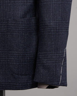 Lardini Navy Fine Tweed Glencheck Iconic Fit Soft Sport Jacket Navy / Blue / Grey 6 5030