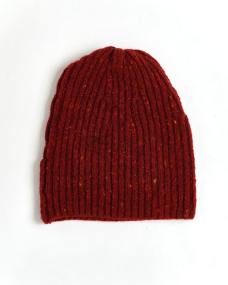 Wool Cashmere Donegal Classic Ribbed Fisherman's Beanie Hat