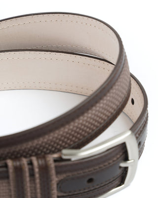 Leyva Brown Centre Fabric Inlay Belt