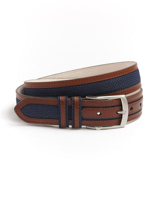 Leyva Brown Navy Centre Fabric Cordura Inlay Belt