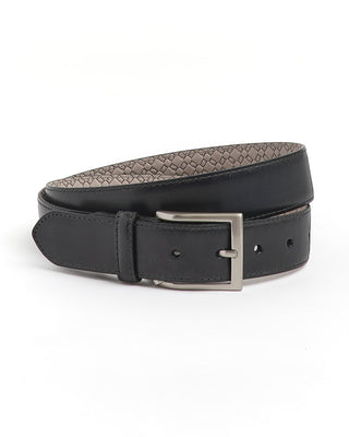 Leyva Black Leather Feather Edge Dress Belt