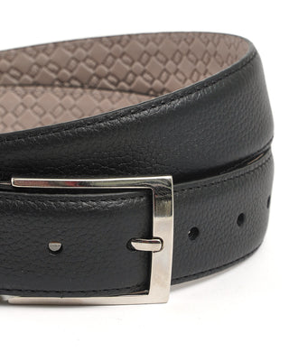 Leyva Black Leather Strapless Grain Cowhide Feather Edge Dress Belt