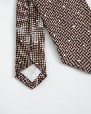 Paolo Albizzati Silk/Linen Dot Tie Brown 1 1