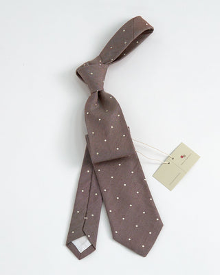 Paolo Albizzati Silk/Linen Dot Tie Brown 1
