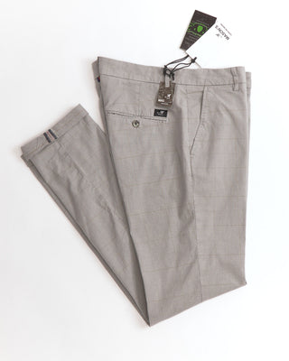Mason's 'Torino' Style Light Grey Check Stretch Pants 