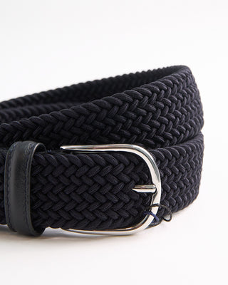 Andersons Signature Braided Stretch Navy Cotton Belt Navy / Navy 