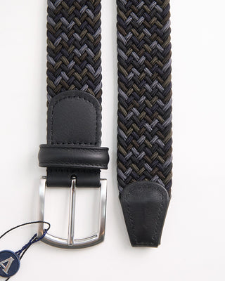 Andersons Multi Coloured Black Olive Braided Stretch Cotton Belt Black / Grey / Olive  3