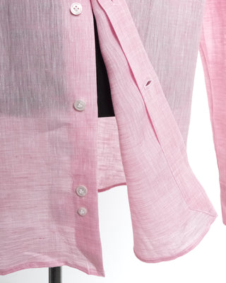 Orian Solid Pink Linen Slim Shirt