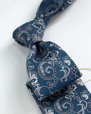 Paolo Albizzati Floral/Paisley Woven Tie Blue 1 2
