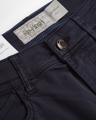Re-HasH Navy Cotton Tencel Lightweight Pants 