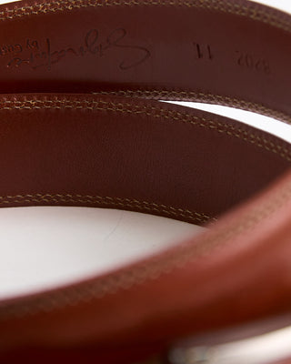 Custom Leather Double Stitch Dolce Dress Belt / Tan  2