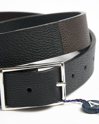 Two Tone Thin Leather Belt / Black