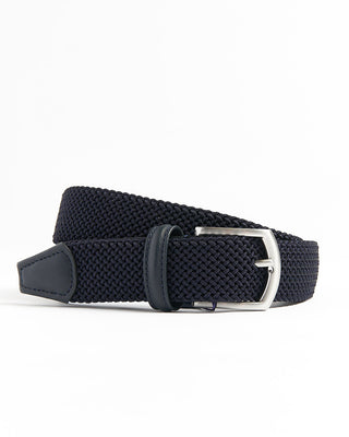 Navy Tubular Braided Stretch Cotton Belt