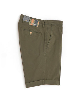 Alberto Olive Green Light Cotton Shorts
