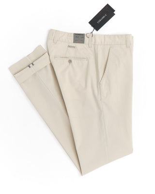 Alberto Premium Business Summer Cotton Off White Gabardine Pants