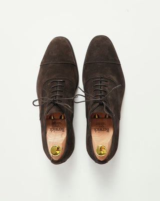 Berwick Chocolate Suede Cap Toe Oxford Dress Shoe
