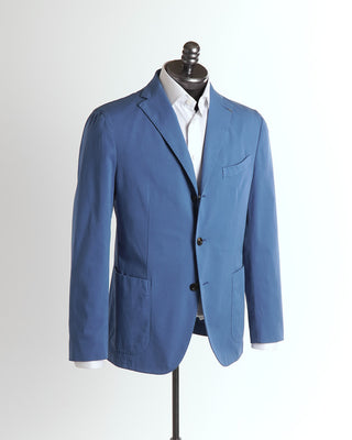 Boglioli Blue Plain Twill Garment Dyed Soft Sport Jacket 