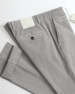 Briglia Grey Light Cotton Stretch Slim Fit Casual Pants