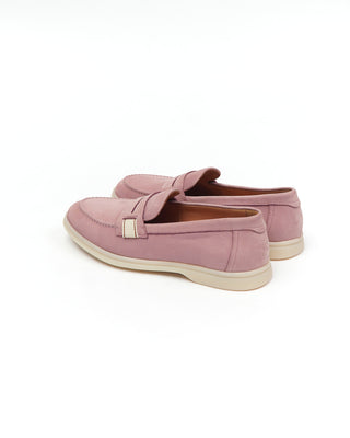 Camerlengo Pink Nubuck Leather Loafers with Comfort Flex Rubber Sole