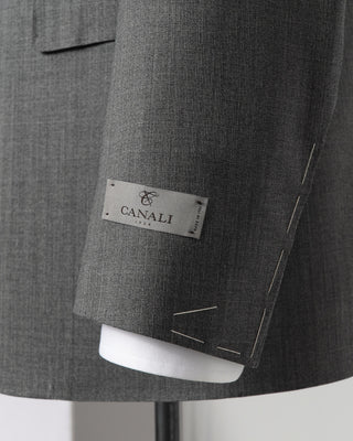 Canali Grey 'Armaturato' Stretch Wool Suit Sleeve