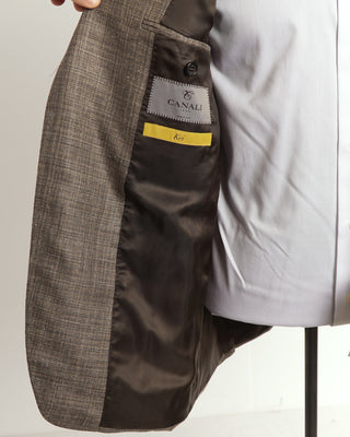 Canali Taupe Brown Summer Hopsack 'Kei' Sport Jacket