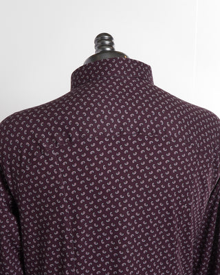 Desoto Burgundy Mini Paisley Print Jersey Shirt