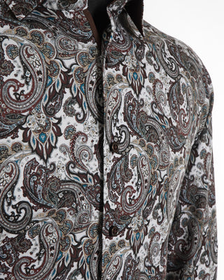 Desoto Brown Paisley Print Shirt