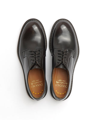 Doucal's Polished Leather Deep Brown Burnish Derby Shoes