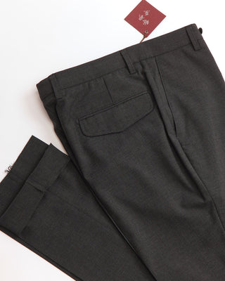 Echizenya Charcoal Grey Washable Wool Dress Pants