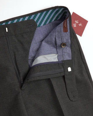 Echizenya Grey 'Combat Wool' Washable Wool Dress Pants