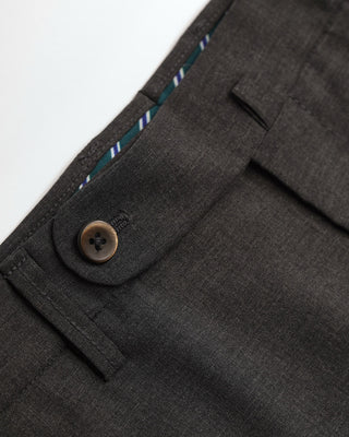 Echizenya Charcoal Grey 'Combat Wool' Washable Wool Dress Pant