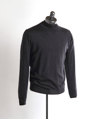 Filippo De Laurentiis Grey 12 Gauge Merino Crewneck Sweater