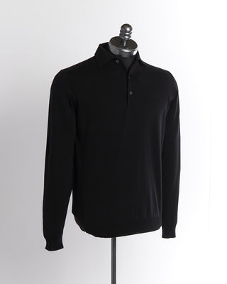 Long Sleeve Crepe Cotton Polo