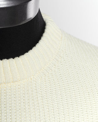 Gallia Milano Cotton Ribbed Crewneck Sweater 