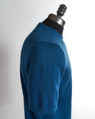 Gran Sasso Blue Cotton Dress Knit T-Shirt