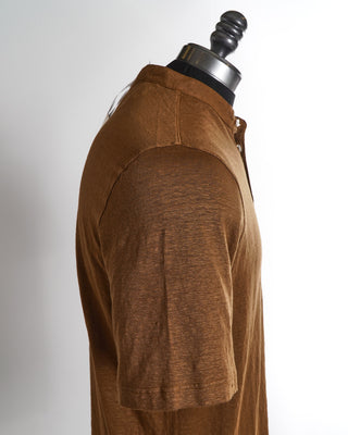 Gran Sasso Tobacco Linen Short Sleeve T-Shirt
