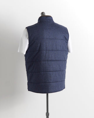 Gran Sasso Blue Brown Sartorial Wool Outerwear Vest